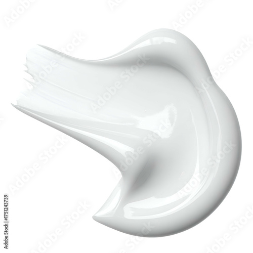 A glossy white smear on a black background, resembling a cosmetic product