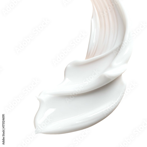 Swirled white cream against a black background, with light reflecting off of the curves