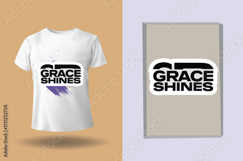 T shirt with purple graphic text grace shines clothing apparel