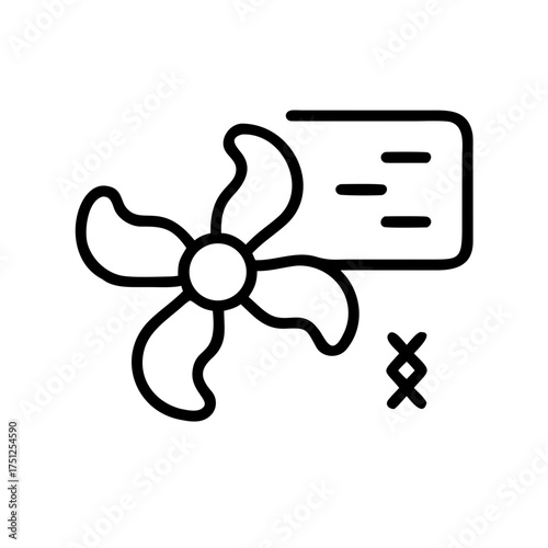 Air conditioner fan icon showing cooling
