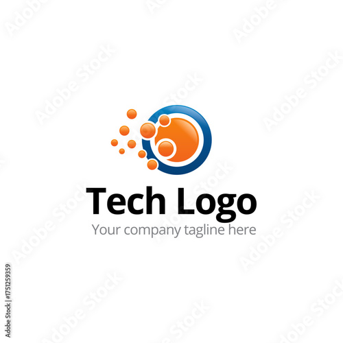 Modern Technology Logo Design with Abstract Shape Representing Digital Innovation, Software Development, and Futuristic Business Identity