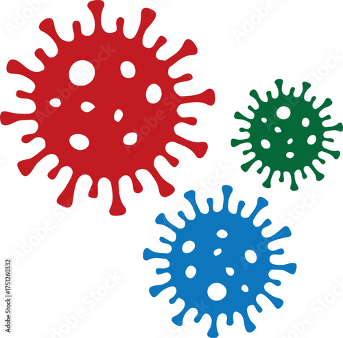 Stylized virus outline logo corona