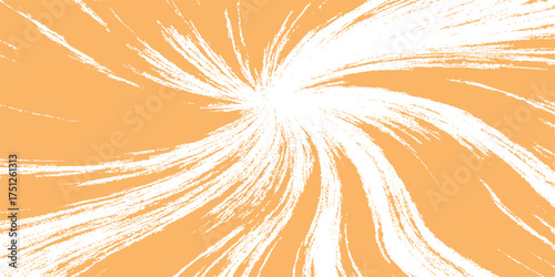 Bright abstract fractal background illustration with orange and yellow sun rays and dynamic lines