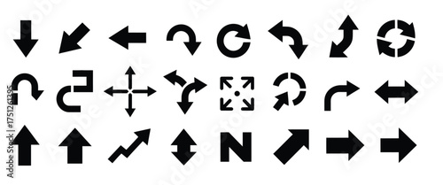 Collection of 20 black arrow icons vector illustration eps scalable silhouette