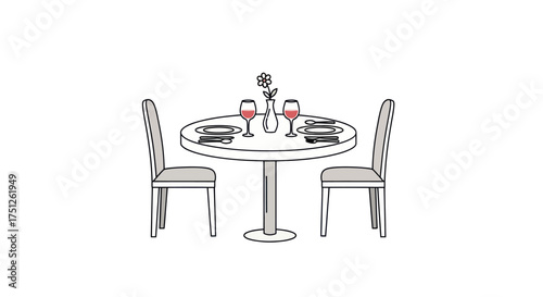 Elegant Round Dining Table Set for Two with Chairs.