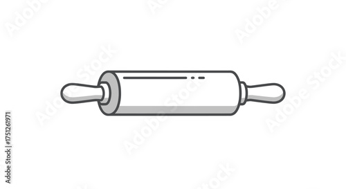 Classic Wooden Rolling Pin with Handles for Baking Dough.