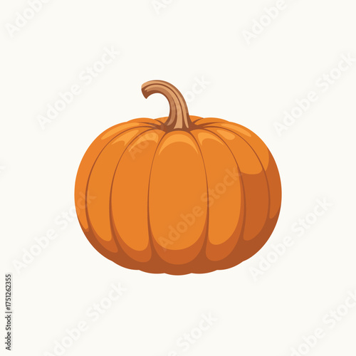 Simple illustration of a single orange pumpkin with a stem