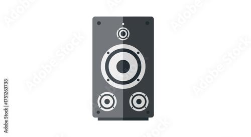 Modern Black Speaker with Multiple Drivers and Sleek Design.