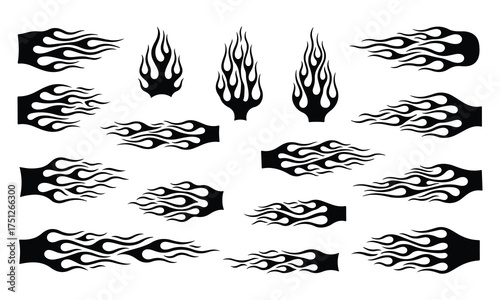 Hot Flames Graphic Design Elements For Vehicle Decals and Stickers