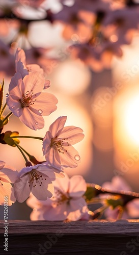 Cherry Blossoms in Golden Light - A Springtime Dream.