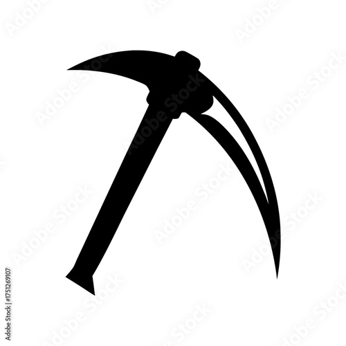 Ice Axe Black Silhouette Vector Illustration