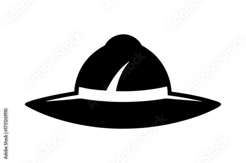 Hiking Hat Black Silhouette Vector Illustration