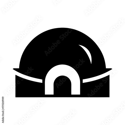 Igloo Black Silhouette Vector Icon