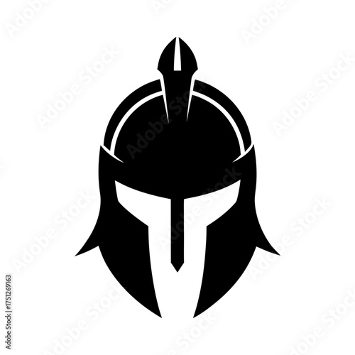Helmet Armor Black Silhouette Vector Illustration