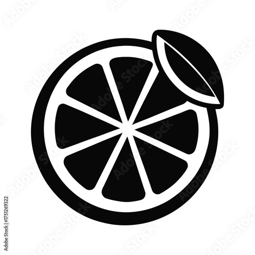 Lime Slice Black Silhouette Vector Icon