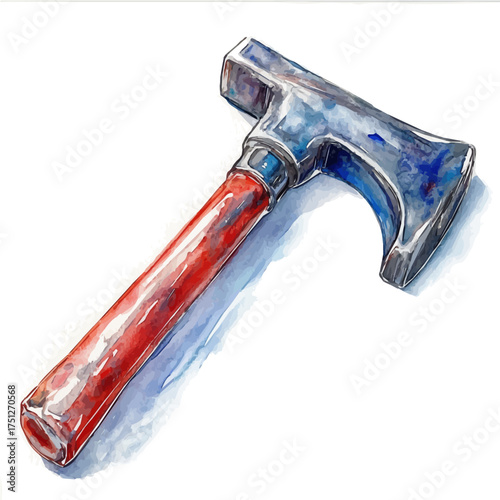 watercolor of Crowbar, vector, isolated on a white background.