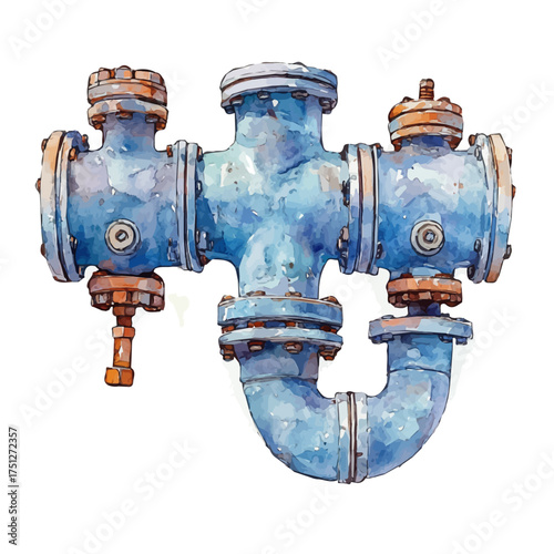 Conduit Bender, watercolor vector, isolated on a white background.