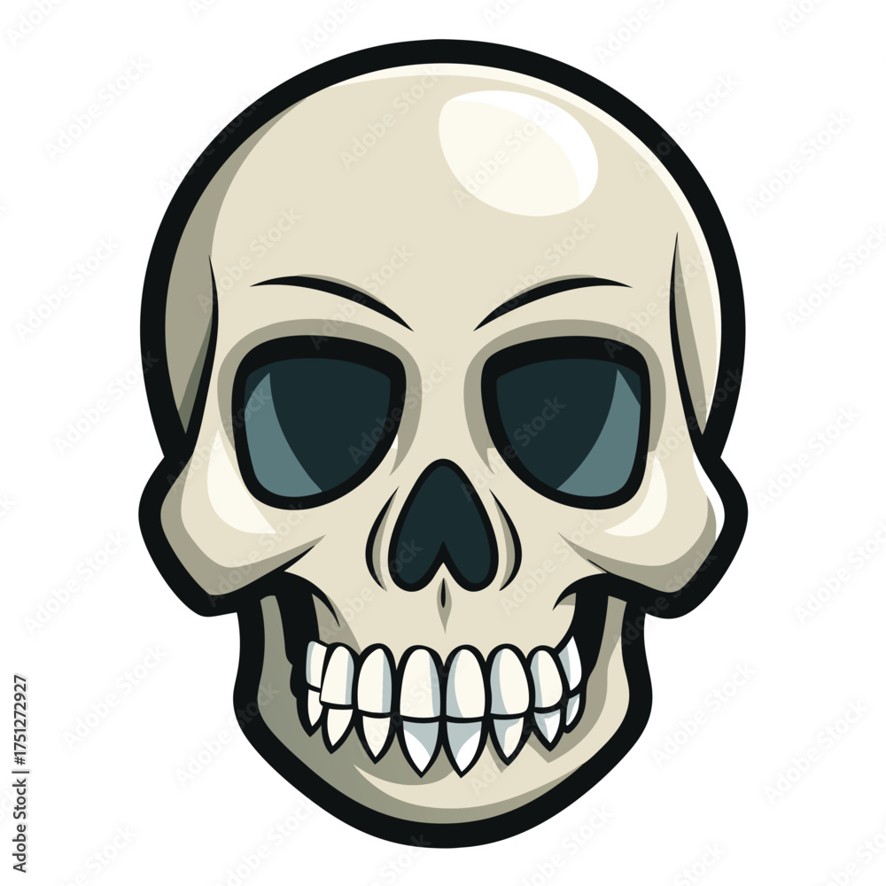 Obraz premium Human Skull Illustration Isolated on White Background