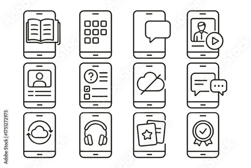 Learning badge quiz vector quick mobile icon flashcards offline app study support