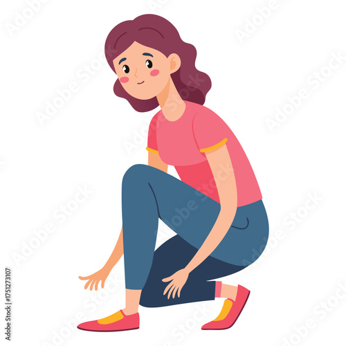 Human Female Ankle Swelling Illustration for Medical Use