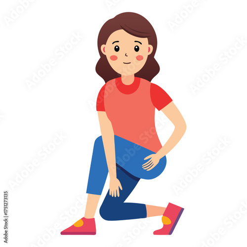 Woman Leg with Swelling and Inflammation Vector Art