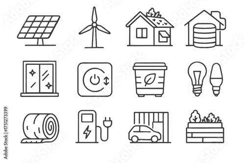 Smart renewable wooden charging thermostat bin vector rainwater icon car icons housing