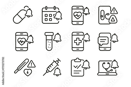 Result wellness call alert icon heart vector icons chat notice appointment telemedicine