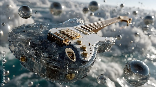 Magical electric guitar artwork high resolution image