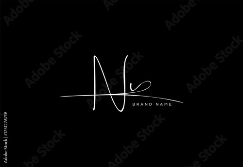 NI letter beauty cursive handwriting logo. vector logo| abstract logo| minimalist logo| brand identity| calligraphy design.
