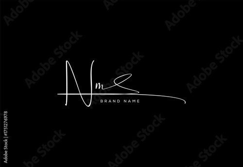 NM letter beauty cursive handwriting logo. vector logo| abstract logo| minimalist logo| brand identity| calligraphy design.