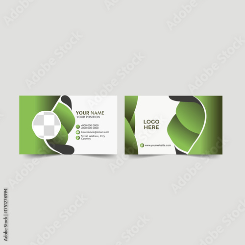 Modern Minimalist Green Business Card Design Template | Clean Modern Green Business Card Layout for Professionals | Minimal Green Corporate Business Card Template Design