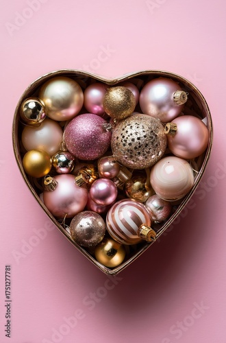 Heart-shaped Box Filled With Festive Decorations for Holiday Celebrations