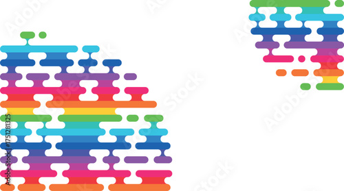 Colorful abstraction with liquid and streamlined stripes in the form of a mosaic, colored paints, a palette of colors, a color scheme, chaotic liquid