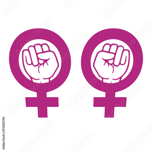 Feminist Skull Symbol Raised Fists Empowerment