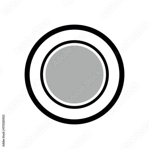 Concentric oval shapes in black and white abstract design
