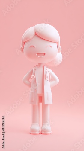 Pink Doctor Figure - A Whimsical and Playful Representation.
