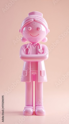 Pink Doctor Figurine - A Symbol of Healthcare and Compassion.