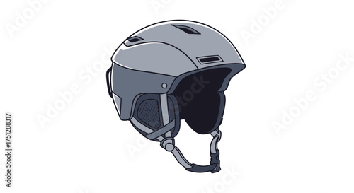 A modern ski helmet for protection during winter sports activities.
