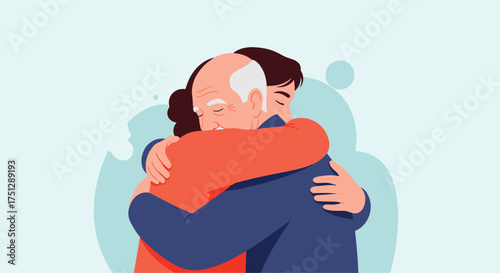 Two people embracing warmly and showing affection to each other.