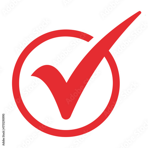 Colorful Check Mark and Tick Icon Set on White Background