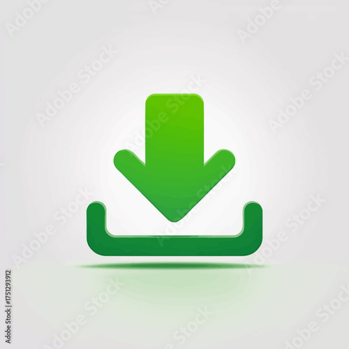 A minimalist green download icon featuring a downward arrow and a curved line, representing easy access to digital resources and quick downloads for users online.