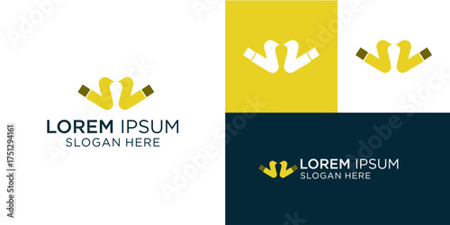 Eye-catching modern abstract logo design perfect for creative agencies and innovative startups looking to convey partnership, collaboration, and stylish brand identity, with customizable text