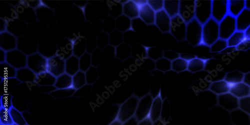 Hexagonal cyberspace green background. Hexagon grid tech pattern.vector modern