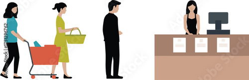 People shopping at the grocery store