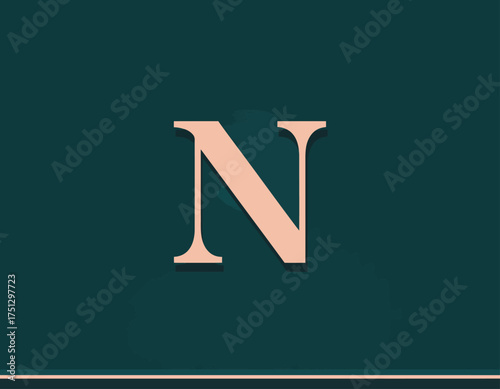 A captivating logo showcasing a bold letter 'N', which stands as a strong focal point, ideal for businesses seeking a modern identity with a touch of sophistication.