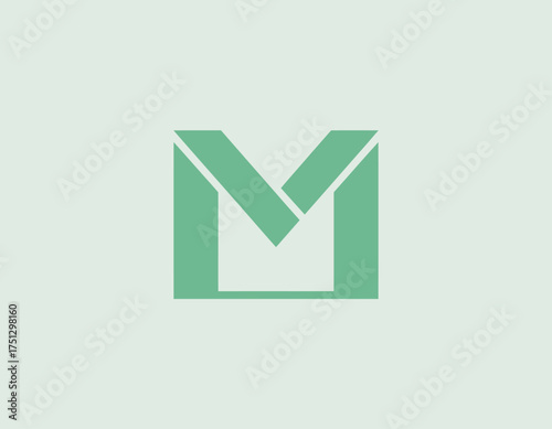 Konstfotografi This minimalist M logo features a unique design with clean lines and vibrant colors, representing modern aesthetics and creativity, suitable for various branding applications