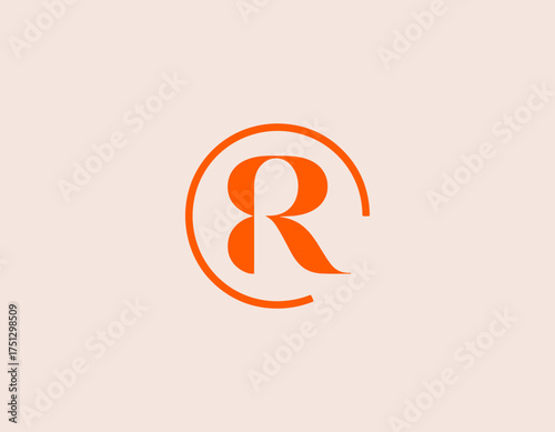 A sleek and modern logo featuring a stylized letter 'R' enclosed in a circular design, perfect for businesses looking for a strong brand identity.