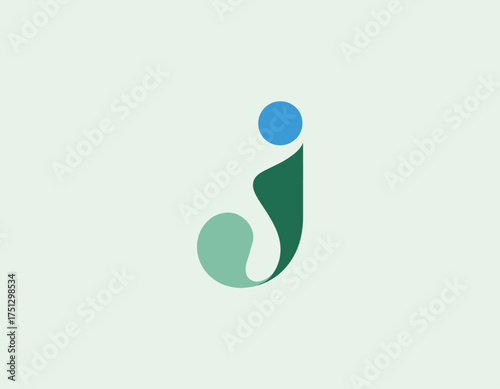 A modern and artistic representation of the letter J, featuring fluid color gradients that create a dynamic and engaging visual appeal for branding or design.