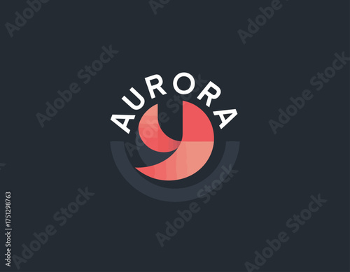 This captivating logo features a fluid design representing the aurora, with vibrant colors blended seamlessly, emphasizing creativity and an emotional connection to nature's beauty.
