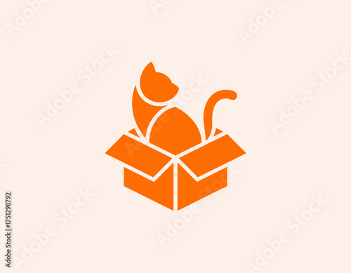 A cute cat sitting in an open box, conveying the playful and curious nature of pets while evoking feelings of joy and warmth in any setting or home.